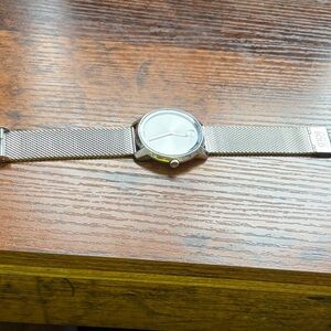 Movado Silver Watch with Mesh Strap